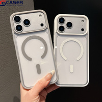 Disponible en Varios Colores, Funda Magnética Transparente para Carga Inalámbrica para 14-18, Carcasa de Teléfono con Borde Suave Acrílico y Cobertura Total
