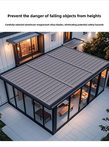 Auvent <span class=keywords><strong>de</strong></span> <span class=keywords><strong>toit</strong></span> moderne en alliage d'aluminium avec télécommande automatique, isolation thermique et <span class=keywords><strong>protection</strong></span> solaire - Product Image 2