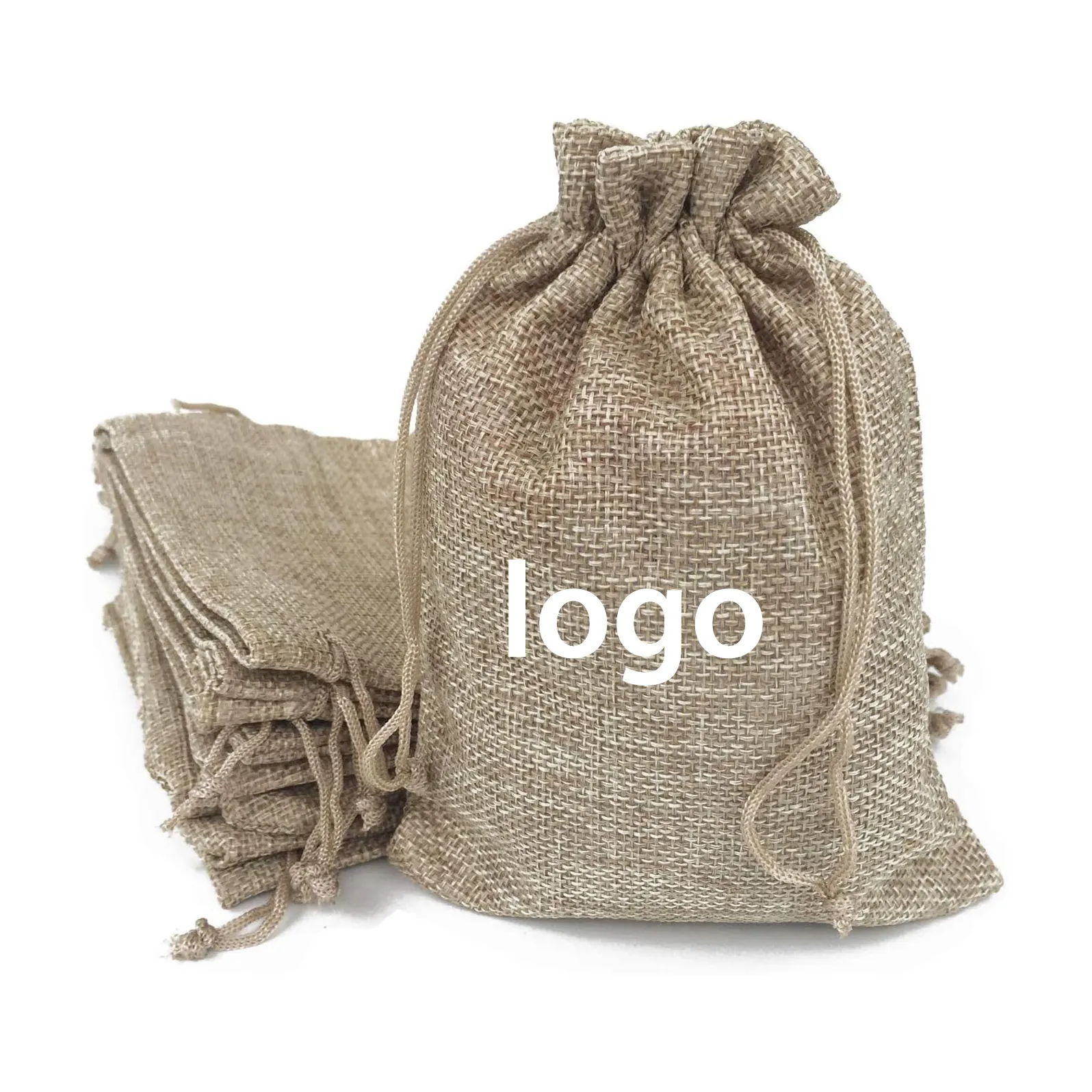 Cheap Coffee Beans Tea Spices Storage Wedding Gifts Recyclable Natural Small Burlap Bag With Drawstring