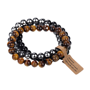 Nouvel ensemble de bracelets pour femmes en agate de cristal, œil de tigre et améthyste, accessoires multicouches de Daisy Fangy - Product Image 1