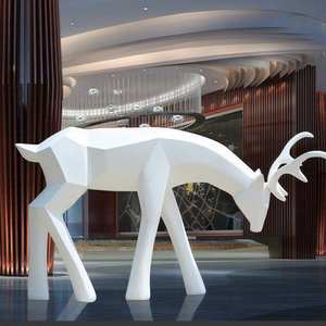 Scultura Moderna Artistica Geometrica a Forma di Cervo per <span class=keywords><strong>Giardino</strong></span> Esterno, Prato Urbano, <span class=keywords><strong>Arredo</strong></span> Decorativo per Giardini Comunitari - Product Image 6