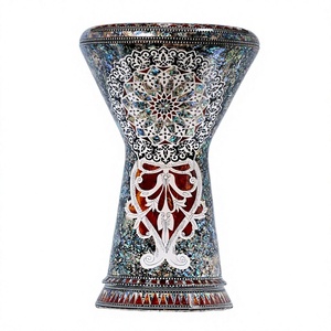 กลองดาร์บูก้า Gawharet El Fan Peacock Mandala Amber Arch Sombaty ของแท้ ขนาด 23 ซม. ลายมุก - Product Image 1