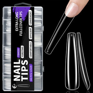 जिययु 240 पीसी फैक्टरी थोक आधा कवर स्पष्ट xxl झूठी नाखून कला शुरुआती के लिए फ्रेंच वर्ग महिला लंबे नकली नाखून - Product Image 1