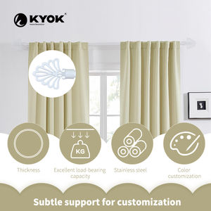KYOK Fan-Shaped <b>Curtain</b> Rods - Multi-Color Hollow Finial Window Treatment for Bedroom Living Room - Product Image 6