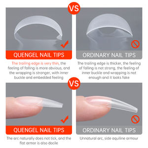 <span class=keywords><strong>Precio</strong></span> al por mayor puntas de <span class=keywords><strong>gel</strong></span> suave para uñas Material acrílico medio cuadrado Stiletto uñas artificiales 240 unids/caja - Product Image 4