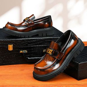 Nouvelles Chaussures Derby Décontractées Haut de Gamme en Cuir de Vachette Véritable, Rehaussantes, à Semelles Épaisses et Respirantes, Idéales pour l'Automne - Product Image 4