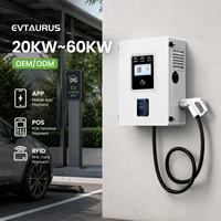 Nouvelles stations de recharge murales rapides pour véhicules électriques EVTAURUS OEM/ODM 20KW 30KW 40KW 60KW OCPP extérieures CCS2 GBT Chademo DC