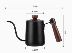 Nouvelle Bouilloire à Café en Acier Inoxydable Écologique 600ML Noire avec Couvercle pour Infuseur à Café Espresso - Product Image 5