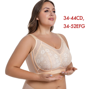 Sujetador sin aros para mujer, tallas grandes 34-44CD 34-52EFG, copa completa, ultrafino y transpirable, efecto minimizador para busto <span class=keywords><strong>grande</strong></span> - Product Image 1