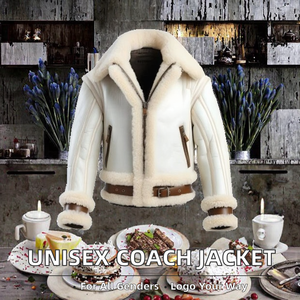 Chaqueta Cortavientos Unisex Informal Elegante, Holgada, de Primavera, con Logotipo Personalizado, Cuello Solapa, Cierre de un Solo Botón, Estilo Entrenador de Fútbol - Product Image 2