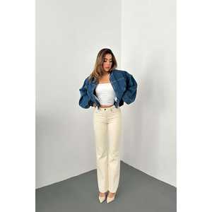 Chaquetas Bomber de Mezclilla Azul para Mujer, Abrigos y Chaquetas al por Mayor, Categoría de Productos - Product Image 2