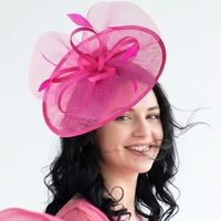 Fascinator ovale à large bord en tulle et ruban, accessoire de tête pour femme, idéal pour cocktail, courses hipsters, thé et occasions formelles, avec pince à cheveux