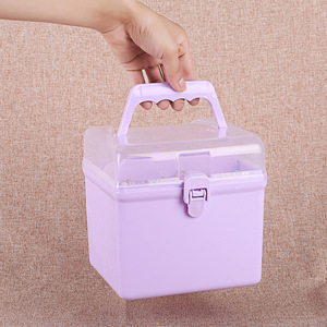 Transparent Plastic Storage <b>Box</b> With Lid And Compartments For Toys Jewelry Cosmetic <b>Small</b> Size Rectangle Handleable Three Colors - Product Image 4