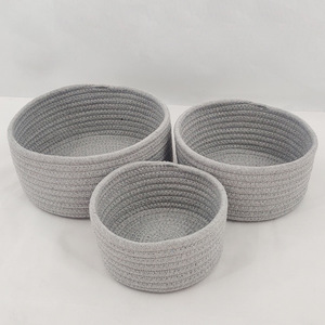 Cesta de Almacenamiento: Organizador de Cuerda de Algodón para Llaves, Carteras, Juguetes, Pañales y Más - Color Sólido - Product Image 4