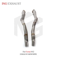 ING Downpipes en acier inoxydable à haut débit avec bouclier thermique pour Ferrari 812 – Amélioration des performances à fixation directe – Vente en gros