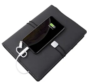 2024 Vip Luxe Elektronisch Product Powerbank Notebook Notitieblok Organizer Met Videospeler En Kaartpenhouder Voor Relatiegeschenk