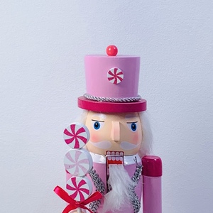 <span class=keywords><strong>Soldat</strong></span> Casse-Noisette en Bois <span class=keywords><strong>Rose</strong></span> de 38 cm, Décoration de Scène de Noël Faite à la Main, Figurine de Table Décorative - Product Image 4