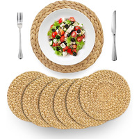 Tapis de pot napperons en rotin tissés à la main tapis d'isolation thermique ronds tapis de Table tissés naturels pour salle à manger décor de mariage à la maison