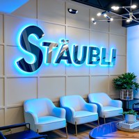 Letrero Comercial Personalizado de Acero Inoxidable con Logotipo de Empresa, Letras de Canal Iluminadas con Halo, Señalización Comercial para Oficina, Recepción, Vestíbulo, Letrero de Pared