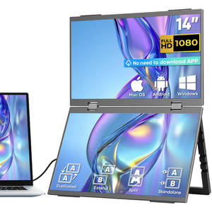 Sibolan 14 "FHD 1080P Kép Ba Xách Tay Monitorips USB-C HD HDR Hiển Thị Thứ Cấp Foldablelaptop PC Chơi Game Màn Hình 100% RGB - Product Image 1