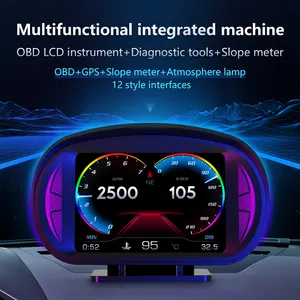 WiiYii Factory Direct 2023 Jauge de voiture OBD2 P2 Outil de diagnostic GPS Compteur de pente Taux de rafraîchissement rapide HUD Auto Meter