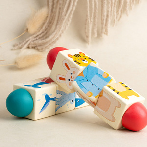 Jouet éducatif précoce pour enfants de 0 à 3 ans - Blocs de construction rotatifs en <span class=keywords><strong>bois</strong></span> sur le thème des animaux marins - Product Image 2