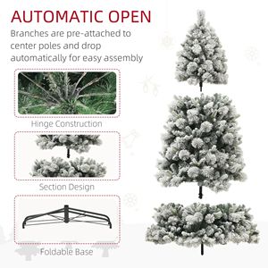 Árbol de Navidad Artificial Preiluminado de 6.5 Pies, 350 Luces LED Multicolores, Puntas Nevadas, Brillo Cálido, Base Metálica Ligera, para Interiores - Product Image 3