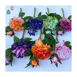 Dua cabang pendek peoni asing tata letak Chen komersial bunga dinding bunga buatan rumah seratus bunga sutra