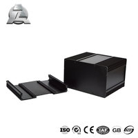 Boîtier de dissipateur thermique en aluminium anodisé noir mat pour amplificateur de puissance, module de pilote LED