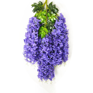 Flores Artificiales de Glicinia Largas de Seda Colgantes para Decoración de Bodas - Product Image 3
