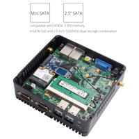 Helorpc Fanless Mini Pc Core I3 5005U Dual RS232 Dual LAN Industrial Desktop 12V Mini Computer