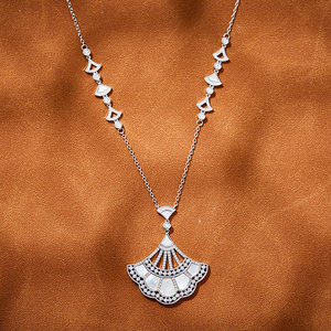 Tinh Tế Vật Liệu Đồng Thau Không-Oxy Hóa Màu Đỏ Agate Trắng Mẹ Ngọc Trai Thời Trang Fan-Hình Dạng Mặt Dây Chuyền Bông Tai Đặt Đám Cưới Bữa Ăn Tối - Product Image 4