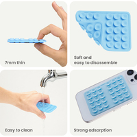 Support de téléphone universel à ventouse en silicone double face, étanche, adhésif, pour bureau, miroir, maquillage, gym, yoga