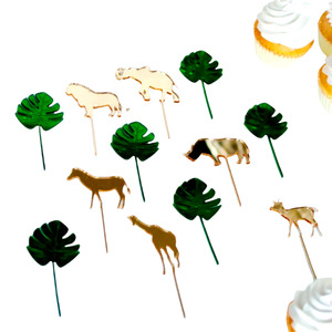 Adornos de Acrílico para Cupcakes con Temática de Animales, Dulces y Deliciosos, para Decoración de Pasteles de Cumpleaños con Temática de Selva y Safari - Product Image 5