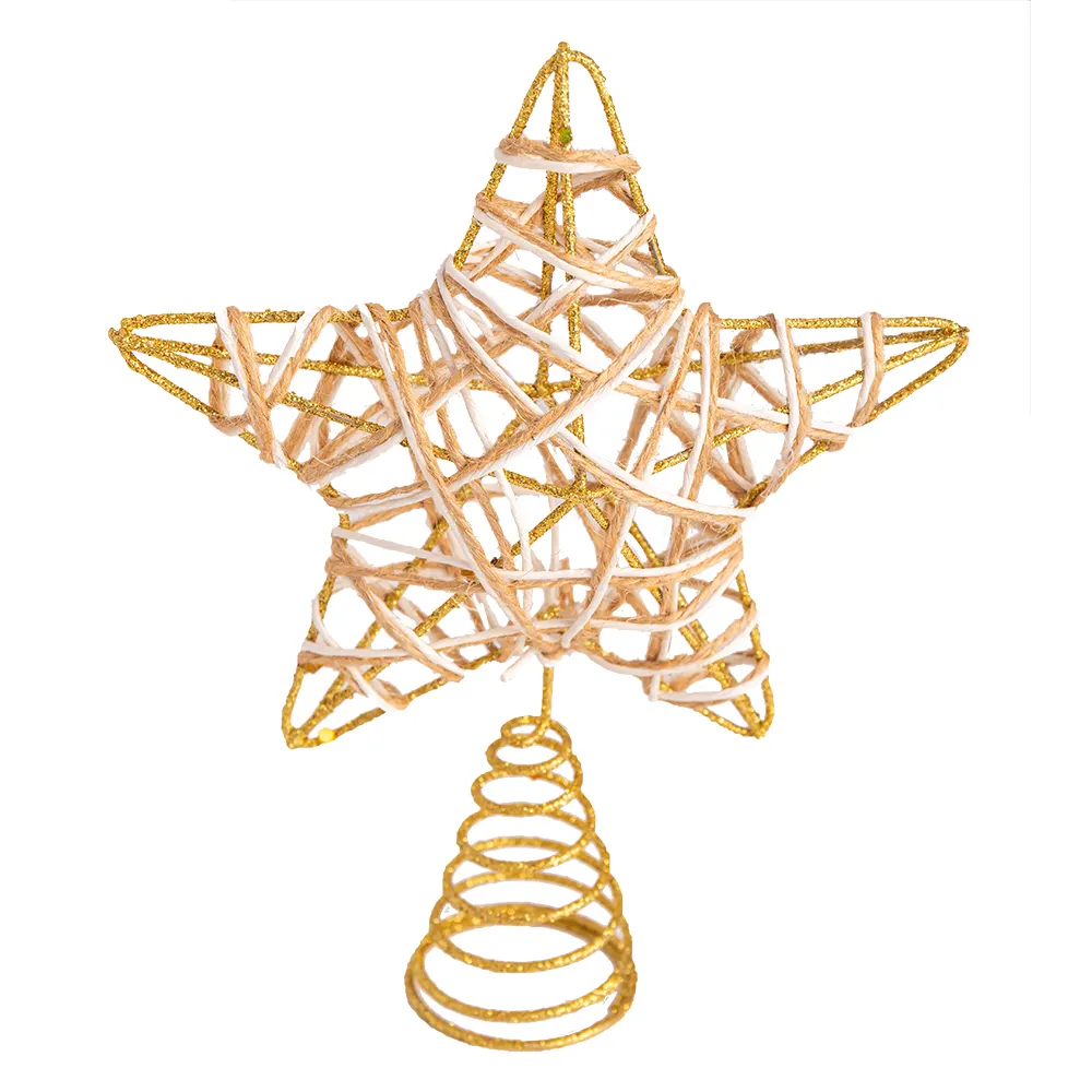 Hot Selling High-quality Customized Hollow Christmas Five-pointed Star Ornaments Christmas Tree Top Set of Stars