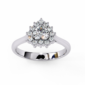 แหวนหมั้นเพชรแล็บโกรว์ทรงบริลเลียนต์ทองคำแท้ 18K สำหรับผู้หญิง ได้รับการรับรองจาก IGI ชุบโรเดียม หรูหรา สีขาว D พร้อมเลเซอร์ - Product Image 2