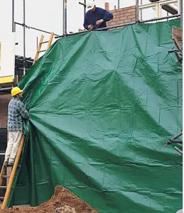 10ftx20ft כבד החובה קבלן כיתה שחור/ירוק פולי יריעות, גג מכסה, עמיד למים עבור קרקע גיליון בניין בטיחות
