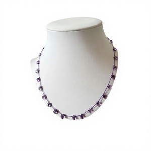 Collar de cuentas facetadas de amatista natural hecho a mano, cordón morado, cierre dorado, joyería de piedras preciosas, regalo para mujer - Product Image 3