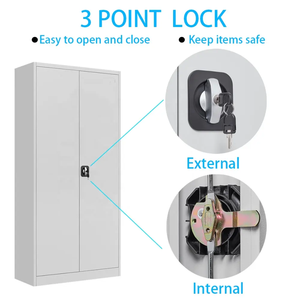 LAKSHYO Étagères Ajustable 2 Portes Lightning Locker School Workshop Office Metal Classing Storage Cabinet - Product Image 3