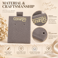 Conteneur à bijoux personnalisé double face en microfibre de velours et de daim avec logo pour carte carrée plaque boucles d'oreilles collier support intérieur