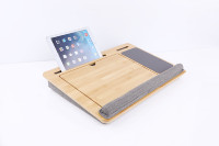 Mobilier de bureau OEM multifonctionnel en bambou pour ordinateur, table d'étude portable pour enfants avec support pour téléphone