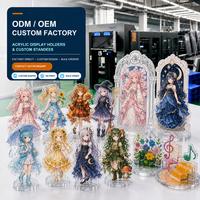 Figur Akrilik Anime dengan Lapisan Emas & Epoxy 3D, Papan Akrilik Mika Transparansi Tinggi untuk Hadiah Penggemar Idol