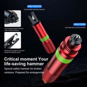 Martello di Sicurezza per Auto e Taglierino per Cinture di Sicurezza, Rompivetro Multifunzione in Lega di Alluminio, Mini Strumento di Emergenza Portatile per Soccorso in Auto - Product Image 1