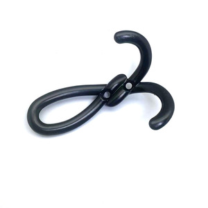 Gancho Doble para Montar en la Pared, de Aleación de Zinc Negro, Estilo Minimalista, Duradero, Decoración para el Hogar, Gancho para Colgar Ropa - Product Image 1