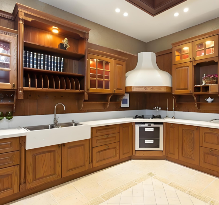 Prima Beautiful Solid Wood Kitchen Cabinet American Style Eco-friendly ...
