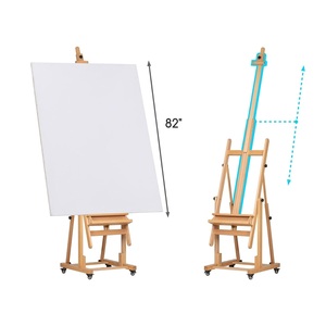 Giá vẽ gỗ chắc chắn cỡ lớn và 4 bánh xe xoay im lặng cao cấp có khóa, chất liệu gỗ beech chuyên nghiệp dùng để vẽ tranh - Product Image 4