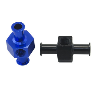 Adaptateur de manomètre de pression de carburant, connecteur de tuyau 3/8 avec 1/8 Npt en alliage d'aluminium bleu noir pour pièces modifiées de voiture - Product Image 3