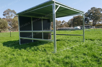 Stalls estables portátiles para caballos, personalizados, con puerta delantera, panel portátil galvanizado con techo de PVC