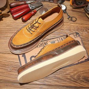 Zapatos de Cuero Hechos a Mano, Diseño Retro Transpirable, Aumentan la Altura, Impermeables, Antideslizantes, Adecuados para Uso Casual de Negocios - Product Image 4