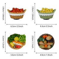 Mini panier de légumes en résine, aimant de réfrigérateur, simulation d'aliments, autocollant pour réfrigérateur, décoration de cuisine et de maison, artisanat en résine, souvenir, vente en gros